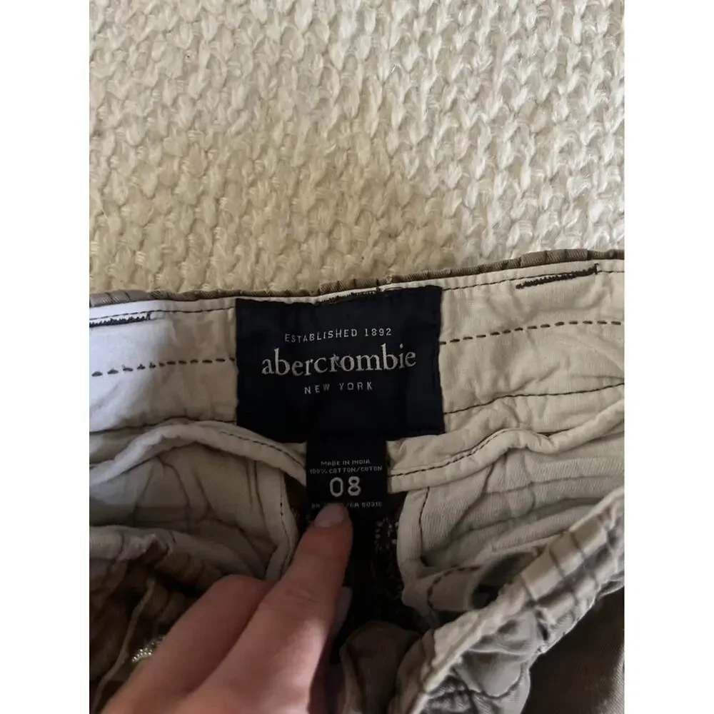 Vintage Y2K Boys Abercrombie & Fitch Cargo Shorts 8 Medium Brown Green Baggy